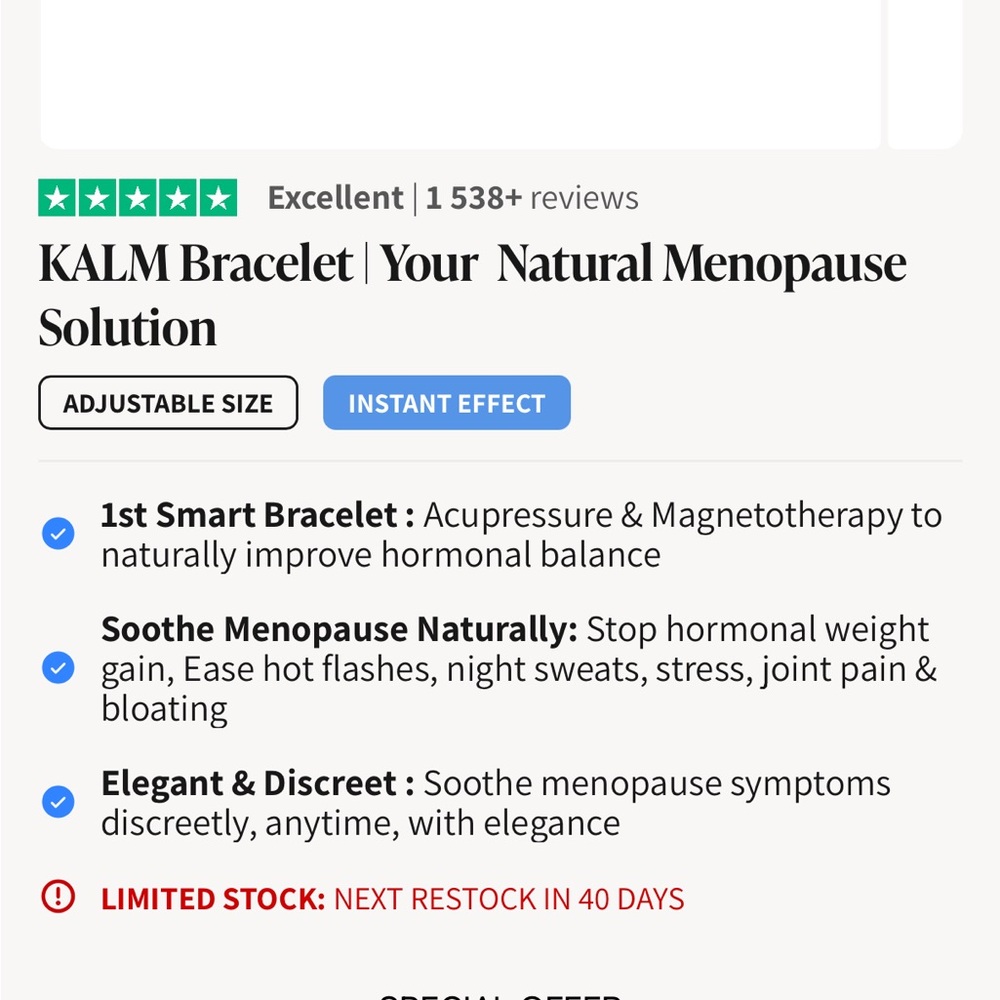 Kalm Bracelet Your Natural Menopause Solution gold magnets bangle - Picture 8 of 10